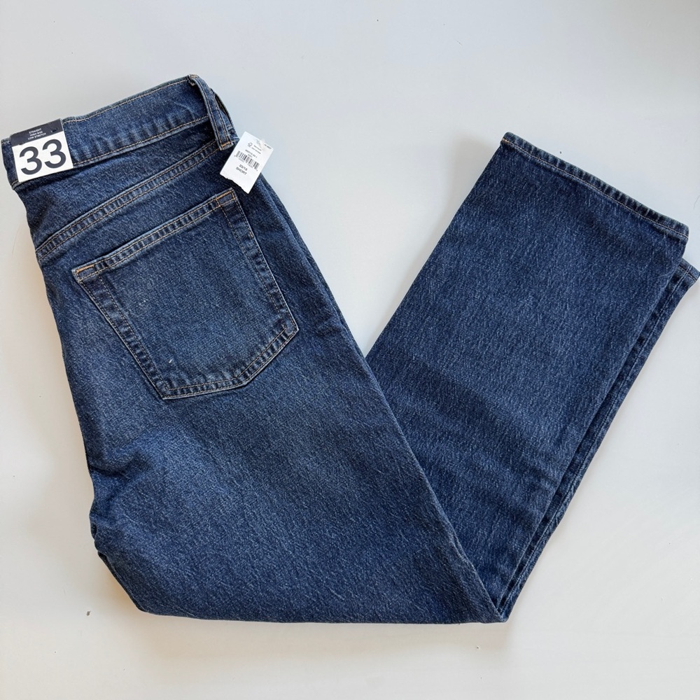 NEW Gap Cheeky Straight High Rise Womens Medium Wash Denim Jeans - 33/16S Short